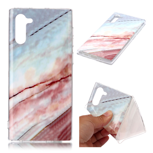 Marble Samsung Galaxy Note 10 kuoret - Sininen / ruusu marmori
