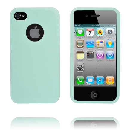 Soft Shell Logo Cut Ver. II (Vaaleanturkoosi) iPhone 4/4S Silikonikuori