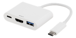 USB-C Hubi - HDMI USB-A ja USB-C liitännöillä 1080p USB 3.1 Gen 1 valkoinen