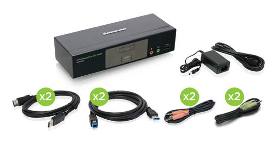 IOGEAR 2-Port 4K DisplayPort MST