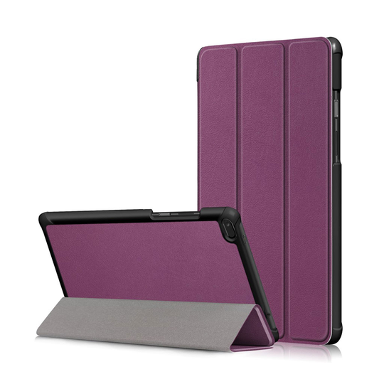 Lenovo Tab E8 kolmio taivutettava hybriidi muovinen suojakuori synteetti nahalla - Violetti