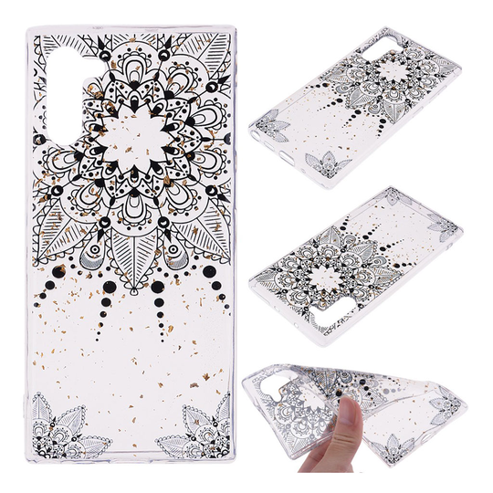 Deco Samsung Galaxy Note 10 kuoret - Musta Kukka