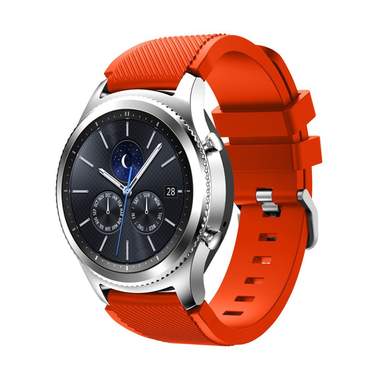 Samsung Gear S3 Trendikäs Joustava Silikoni Kellon Ranneke - Oranssin Punainen