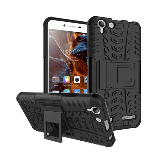 Lenovo K5 Kiinteä Kuori Standillä - Musta