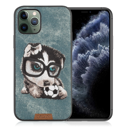 Nimmy Cute Pet iPhone 11 Pro Embroidered Cover - Blue
