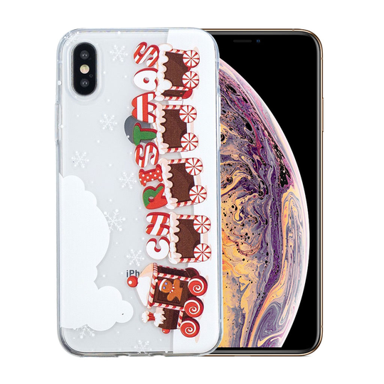 iPhone XS joulu kuviollinen silikooni muovinen pehmeä takasuoja kuori - Joulujuna