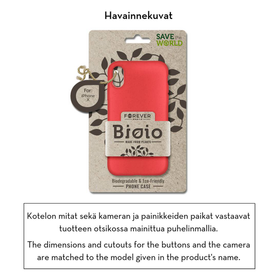 Forever Bioio 100% biohajoava suojakotelo iPhone Xs Max - punainen