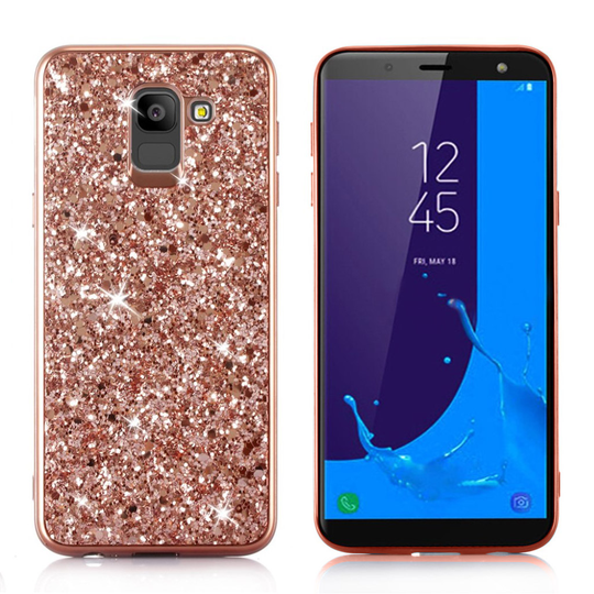Samsung Galaxy J6 (2018) Kimalteleva Muovi Geeli Takasuoja Kuori - Kulta
