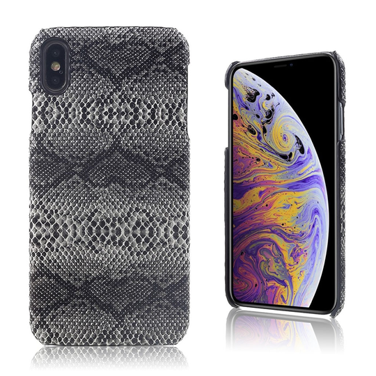 iPhone Xs Max synteetti nahalla pinnoitettu kova muovinen takasuoja kuori - Käärme