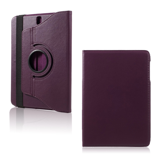 Samsung Galaxy Tab S3 (9.7") Litsi Pintainen Nahkakotelo Standillä - Violetti