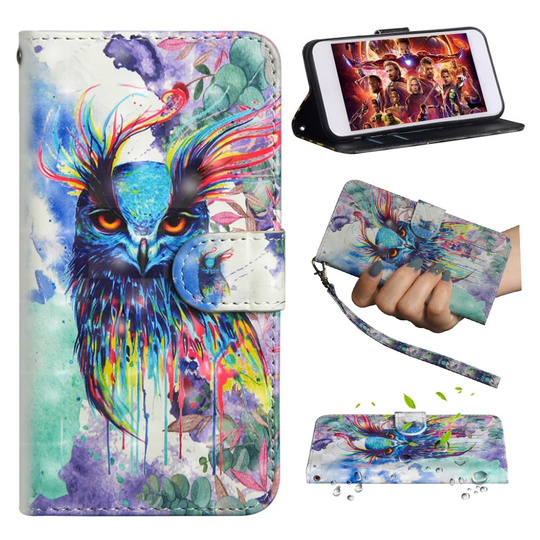 Motorola Moto G7 Power patterned leather case - Bird