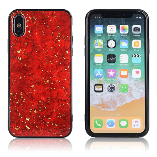 iPhone XS epoksi lakattu suojakotelo - Punainen