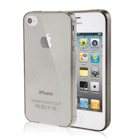 iPhone 4 / 4S Transparent Cover (Flexible) (Svart)