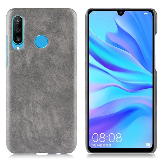 Huawei P30 Lite litchi leather case - Grey