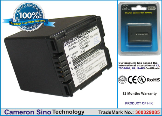 Panasonic VW-VBD210 CGA-DU21 CGA-DU21A yhteensopiva akku 2160 mAh