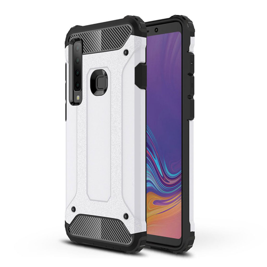 Samsung Galaxy A9 (2018) kilpikova hybriidi muovinen suojakuori turvatyynyillä - Valkoinen