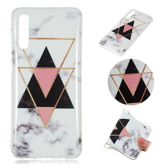 Marble Samsung Galaxy A50 kuoret - Kolmion muotoinen marmori