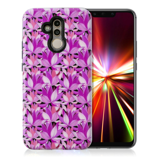 Huawei Mate 20 Lite kohokuviollinen hybriidi muovinen takasuoja kuori - Lotus Kukka