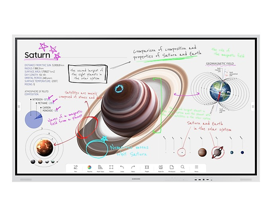 SAMSUNG 75" FLIP PRO WM75B DIGITAL FLIPBOARD,UHD,TOUCH, HDMI X2, DP, TIZEN 6.5 LANDSCAPE