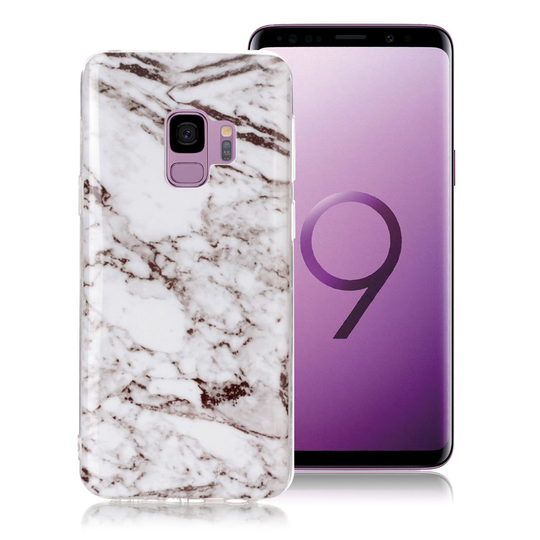 Samsung Galaxy S9 Kuviollinen IMD Pehmeä TPU Takasuoja Kuori - Valkoinen/ Harmaa