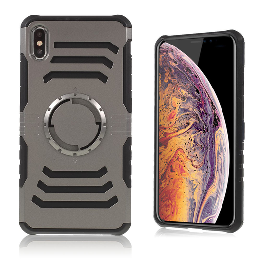 iPhone 9 Plus Magneetti Laatalla Varustettu Hybriidi Muovinen Takasuoja Kuori - Harmaa