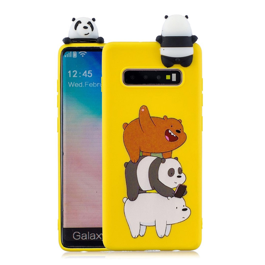 Samsung Galaxy S10 Plus 3D animal doll case - Panda and Bear