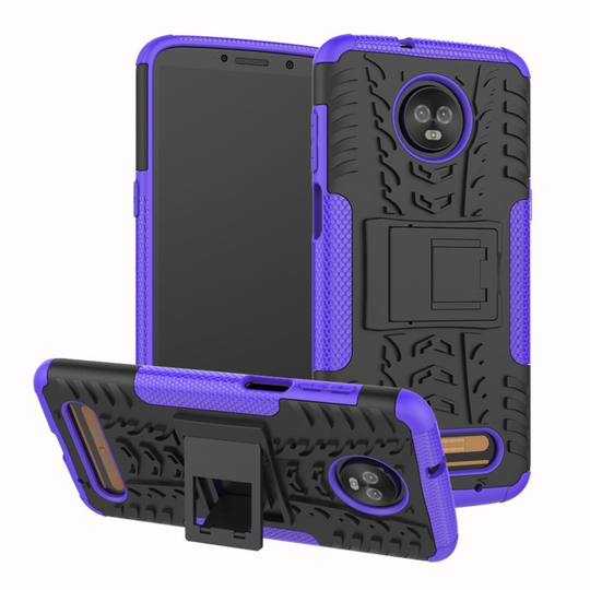 Motorola Moto Z3 Play Muovi TPU Hybriidi Rengas Takaosan Suojakuori - Violetti