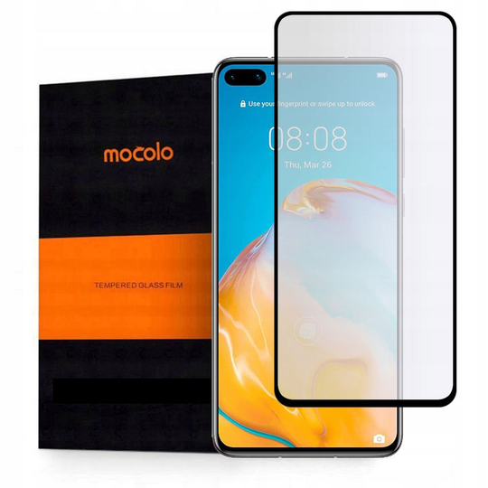 Mocolo Full Glue Iskunkestävä Panssarilasi Huawei P40 - musta