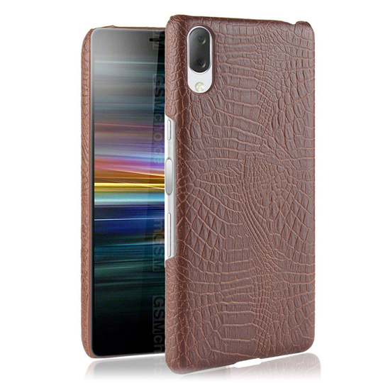 Sony Xperia L3 crocodile texture leather case - Brown