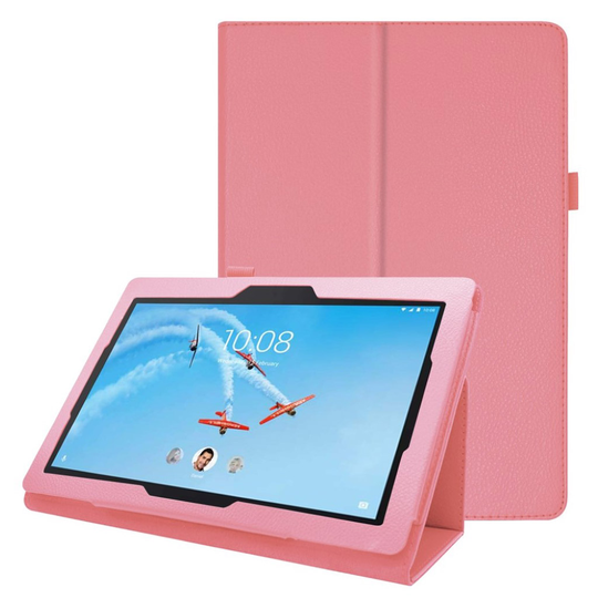 Lenovo Tab E10 litsi nahkainen suojakotelo - Pinkki