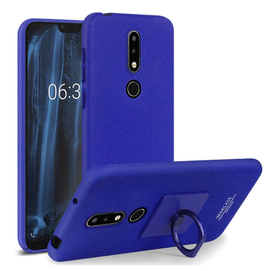 Nokia 6.1 Plus IMAK Sormirengas Kova Muovinen Takasuoja Kuori - Sininen