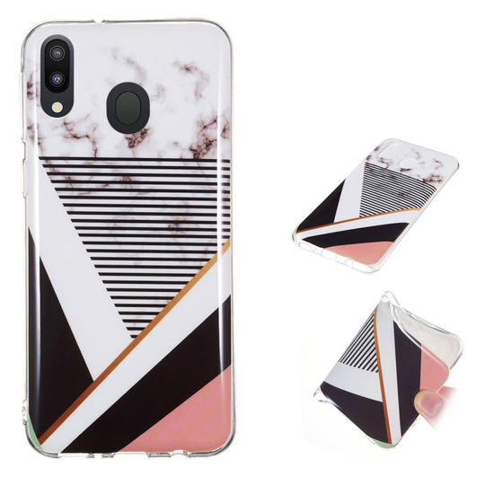 Marble Samsung Galaxy M20 kuoret - Marmori Raidallinen Kuvio