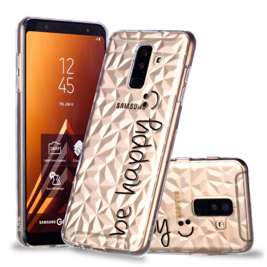 Samsung Galaxy A6 Plus (2018) 3D diamond pattern case - Be Happy