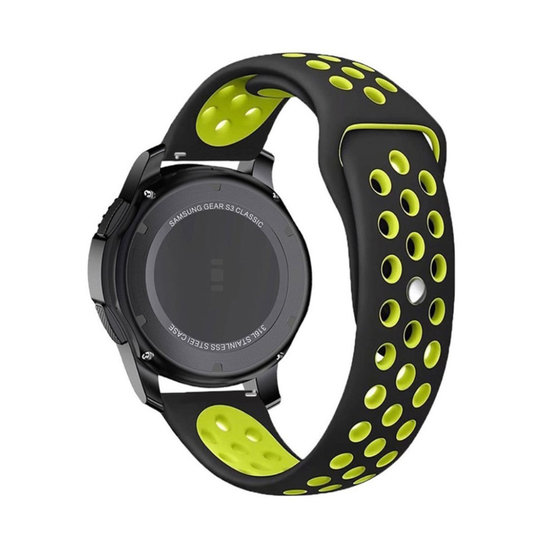 Samsung Gear S3 Kaksisävyinen Silikooni Vaihto ranneke - Vihreä/ Musta