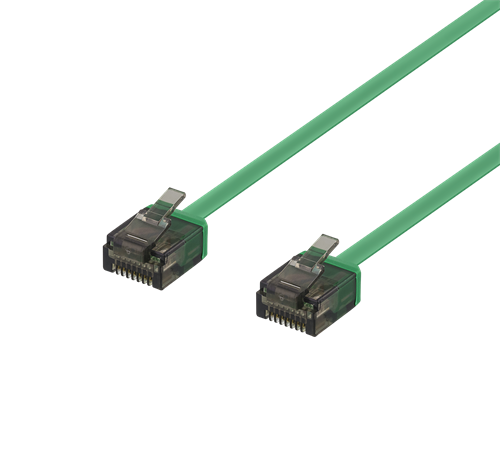 U/UTP Cat6a -laitekaapeli, Litteä, 1 M, Ainoastaan 1 Mm Paksu, 500 MHz, Vihreä