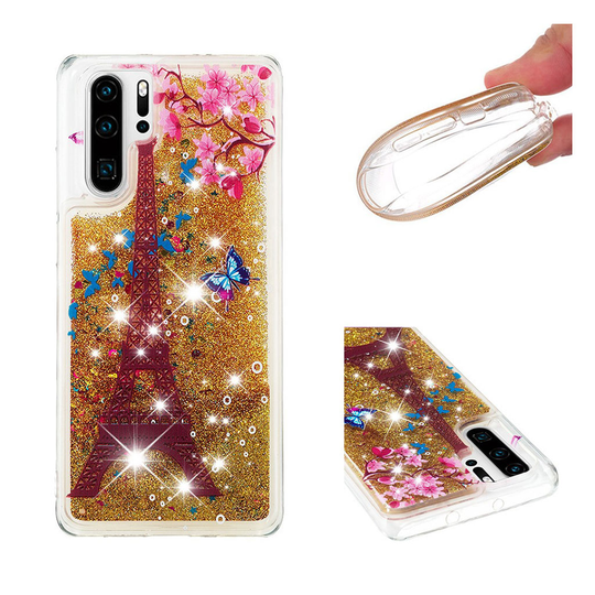 Huawei P30 Pro dynaaminen glitteri suojakotelo - Eiffel Torni