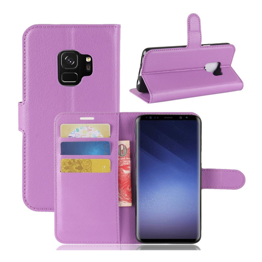 Samsung Galaxy S9 litsipintainen lompakkokotelo - Violetti