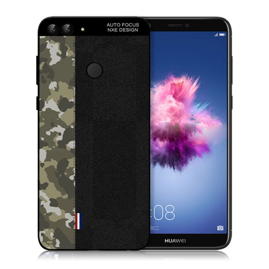 NXE Huawei P Smart naamioväritys kuvioinen suojakotelo - Armeijanvihreä naamioväritys / Musta