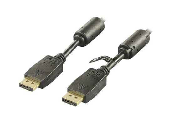 DisplayPort-näyttökaapeli, Ultra HD Taajuudella 60 Hz, 21,6 Gb/s, 5 M, Musta, 20-pinninen Uros - U