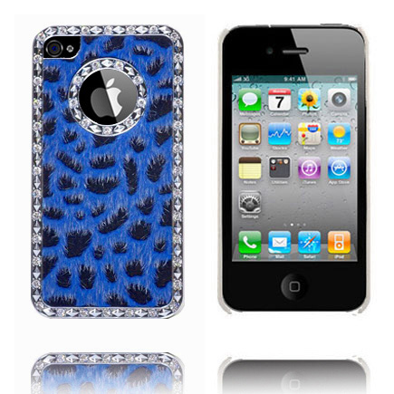 Leopard Bling (Tummansininen) iPhone 4S Suojakuori