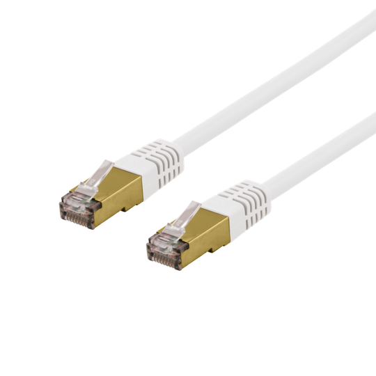 S/FTP Cat6a -laitekaapeli, 0,5 M, 500 MHz, Delta-sertifioitu, LSZH, Valkoinen