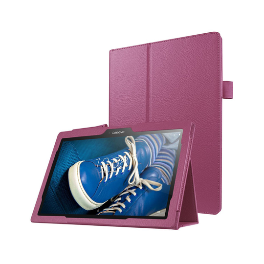 Amdrup Litsi Pintainen Nahkakotelo Lenovo Tab 2 A10-30 X30F Tabletille - Violetti