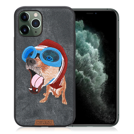 Nimmy Cute Pet iPhone 11 Pro Max Embroidered Cover - Green