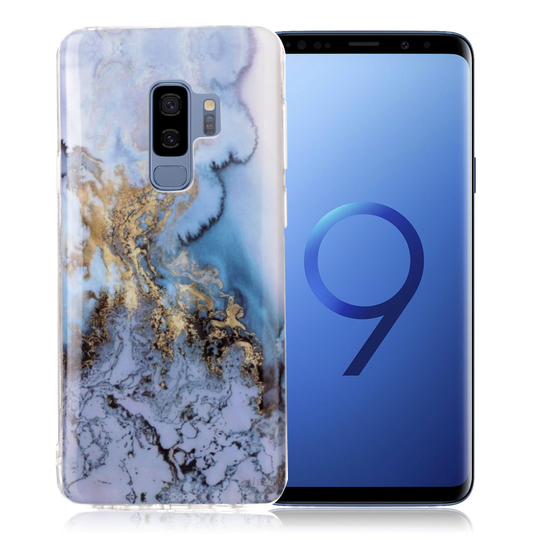 Samsung Galaxy S9 Plus IMD Kuviollinen Pehmeä Joustava TPU Takasuoja Kuori - Laava Sininen
