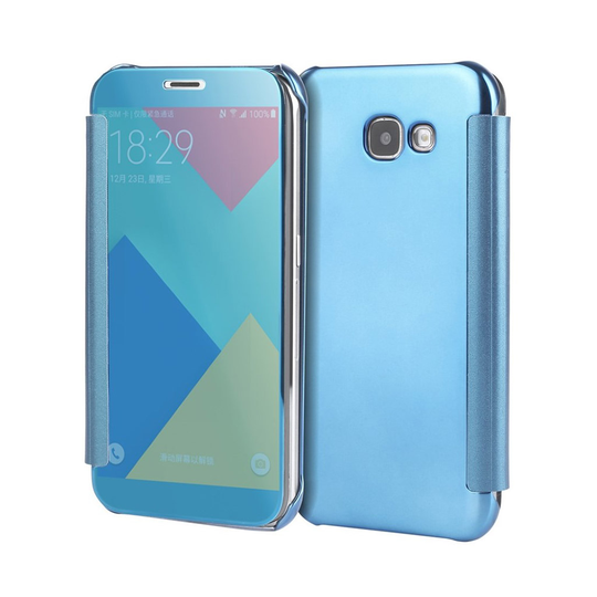 Samsung Galaxy A3 (2017) Galvanoitu Nahkakotelo - Vaaleansininen