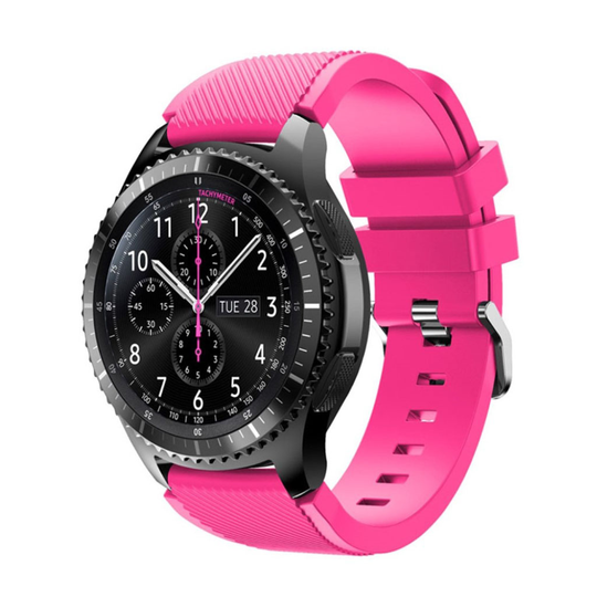 Samsung Gear S3 Trendikäs Joustava Silikoni Kellon Ranneke - Kuuma Pinkki