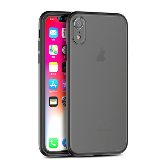 iPhone Xr IPAKY iskukestävä hybriidi muovinen takasuoja kuori - Musta
