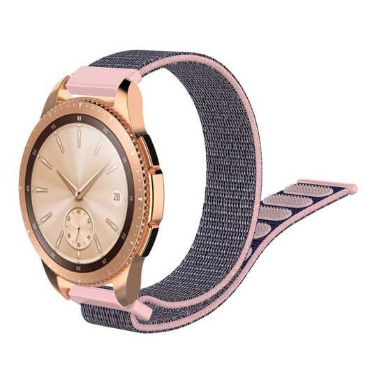 Samsung Galaxy Watch (42mm) nylon velcro watch band - Grey / Pink