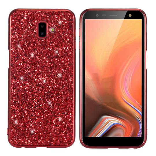 Glitter Samsung Galaxy J6 Plus (2018) kuoret - Punainen