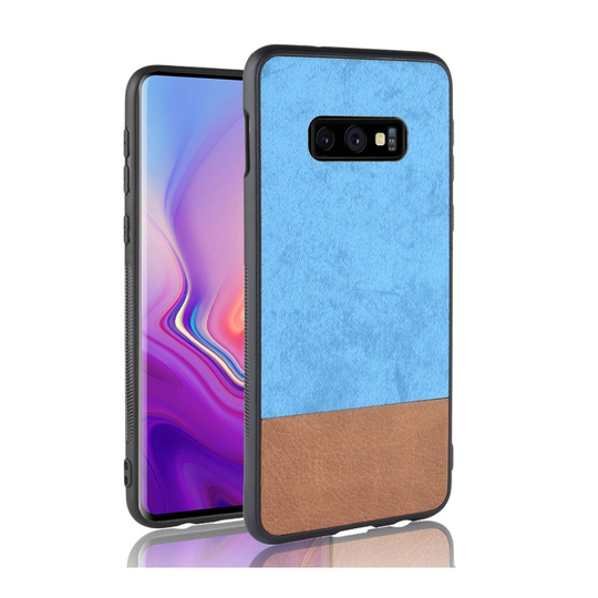 Samsung Galaxy S10e Kaksivärinen nahkainen Suojakotelo - Sininen